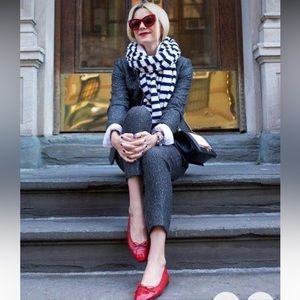 J. CREW Martie Sequin Herringbone Slim Fit Cropped Lined Zip Trouser